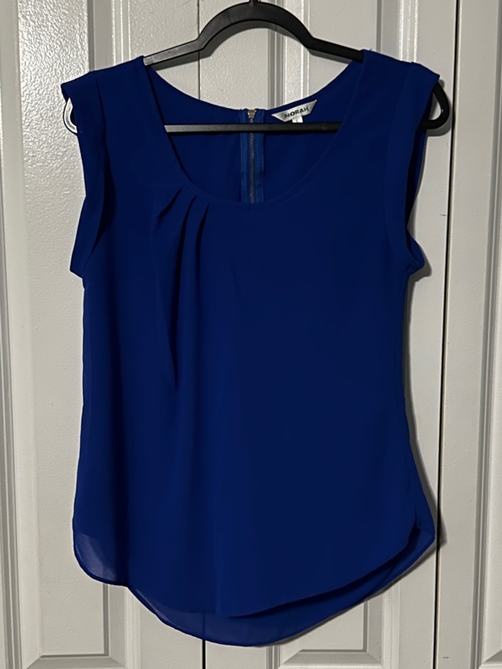 Sleeveless Scoop Neck Royal Blue Blouse